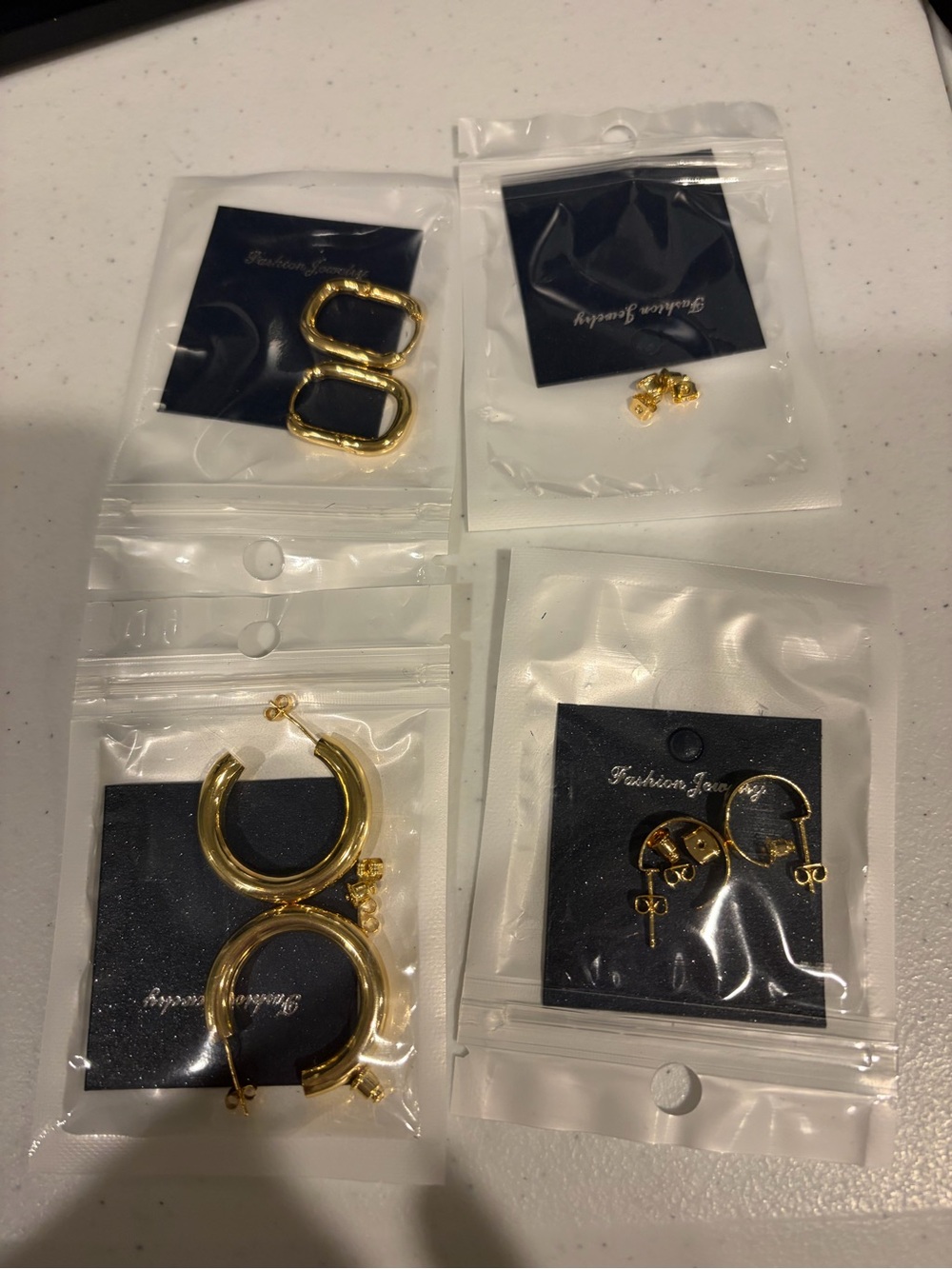 Gold Hoop Earrings Set - Fashion Jewelry
